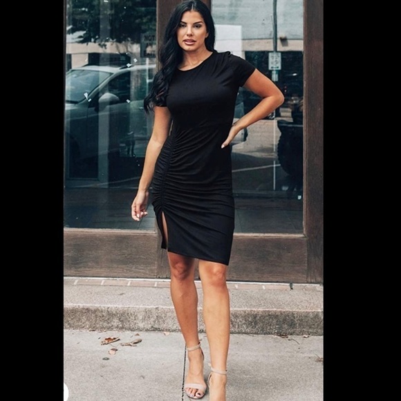 Dresses & Skirts - BLACK short sleeve mini dress